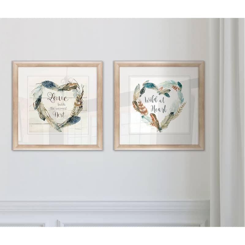 Feather Love Nest -2 Piece Set - 16 x 16