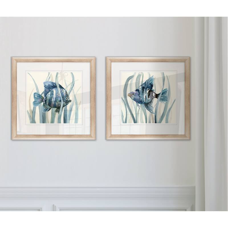 Fish in Seagrass I -2 Piece Set - 16 x 16