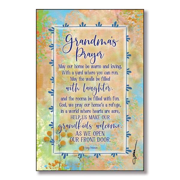 Grandma's Prayer Wood Plaque With Easel And Hanger 6 Inches X 9 Inches 