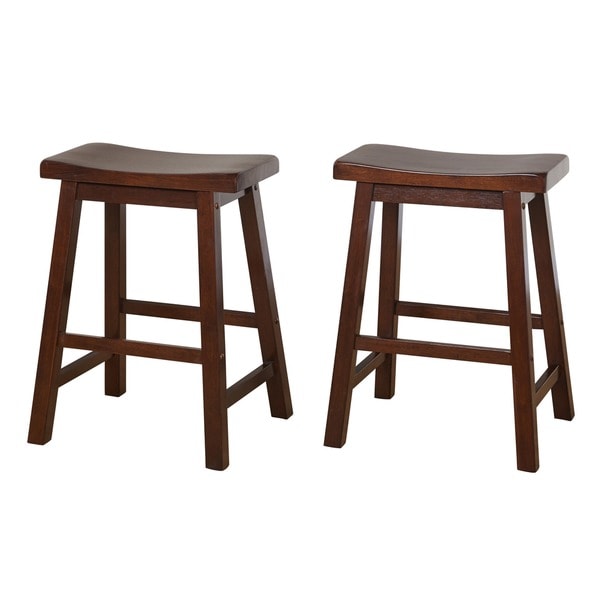 Shop Simple Living Belfast 24-inch Saddle Stool (Set of 2 ...