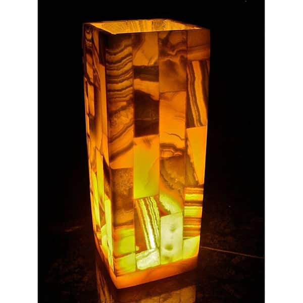slide 1 of 5, Handmade Alabaster Mosaic Lamp (Egypt)