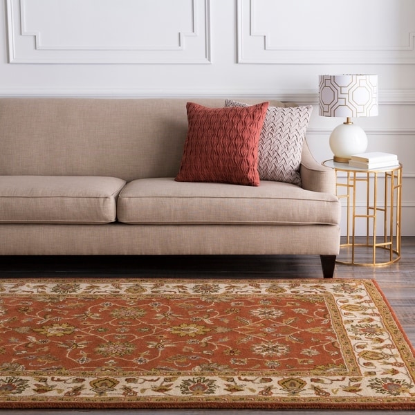 Hand-tufted Camelot Burgundy Wool Area Rug - 10' x 14'