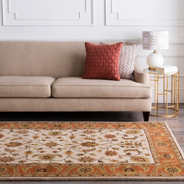 Hand-tufted Camelot Beige Wool Area Rug - 6' x 9'