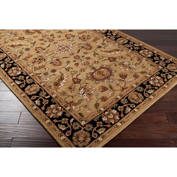 Hand Tufted Camelot Gold Floral Wool Area Rug 2 6 X 8 Runner Overstock 2647350