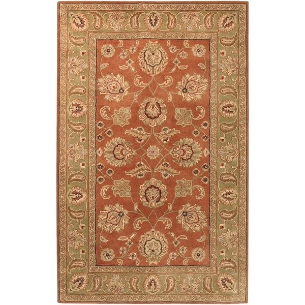 Hand-Tufted Camelot Collection Traditional Wool Area Rug - 5' x 8'
