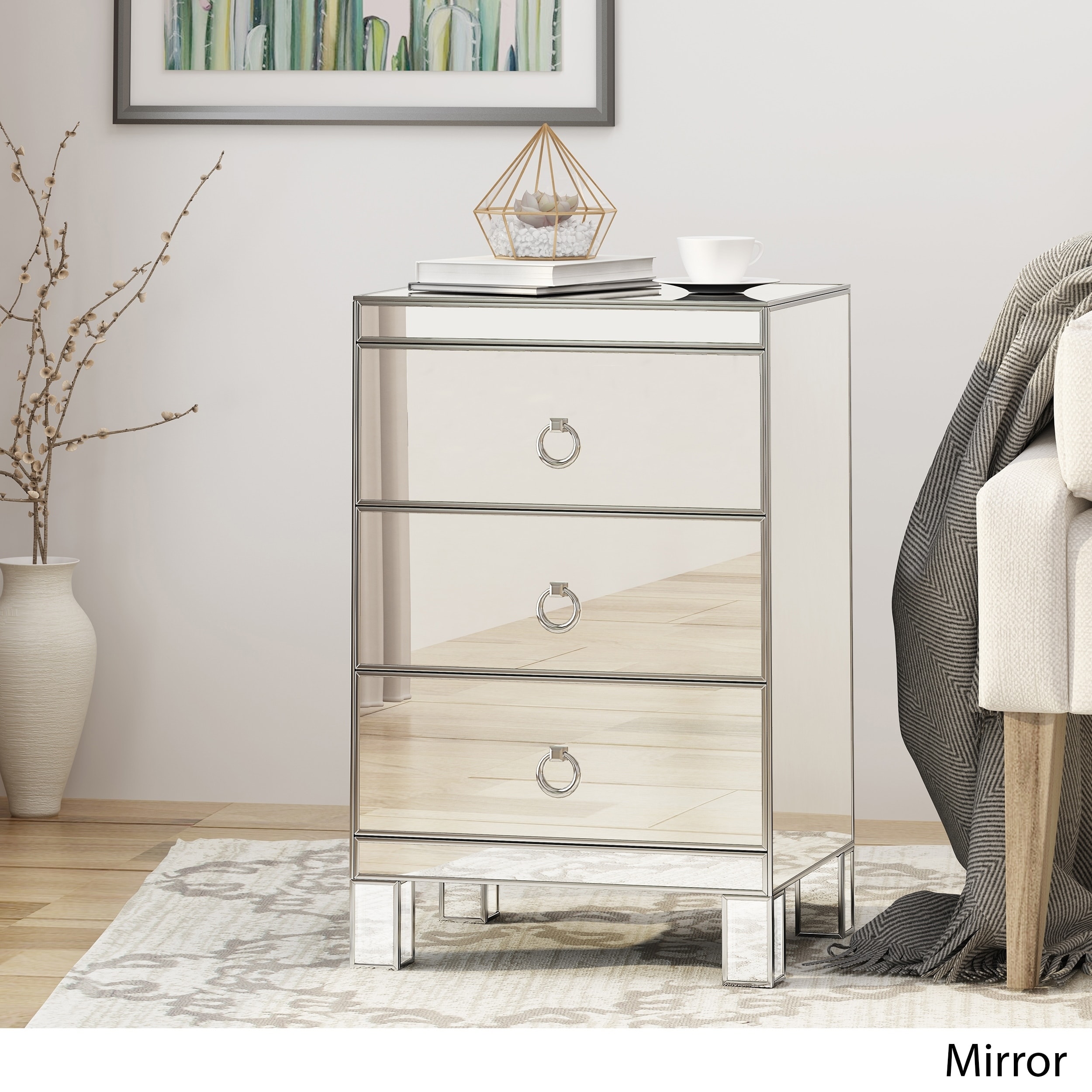 Christopher knight mirrored deals nightstand