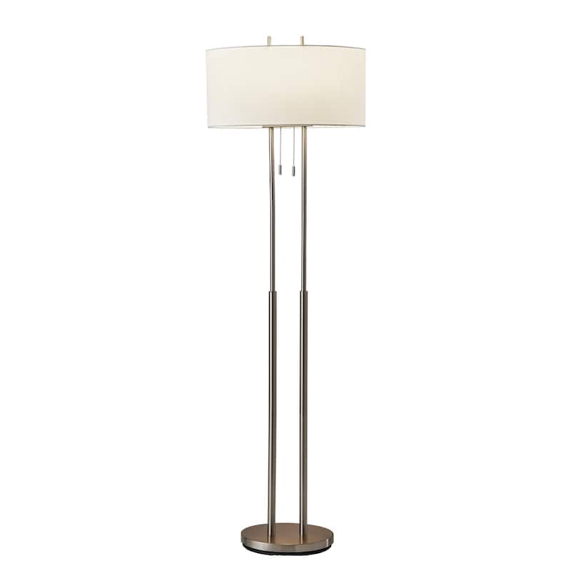 Strick & Bolton Lissie Brushed Steel Double Socket Floor Lamp