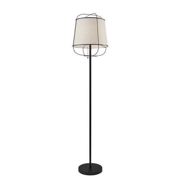 black wire floor lamp