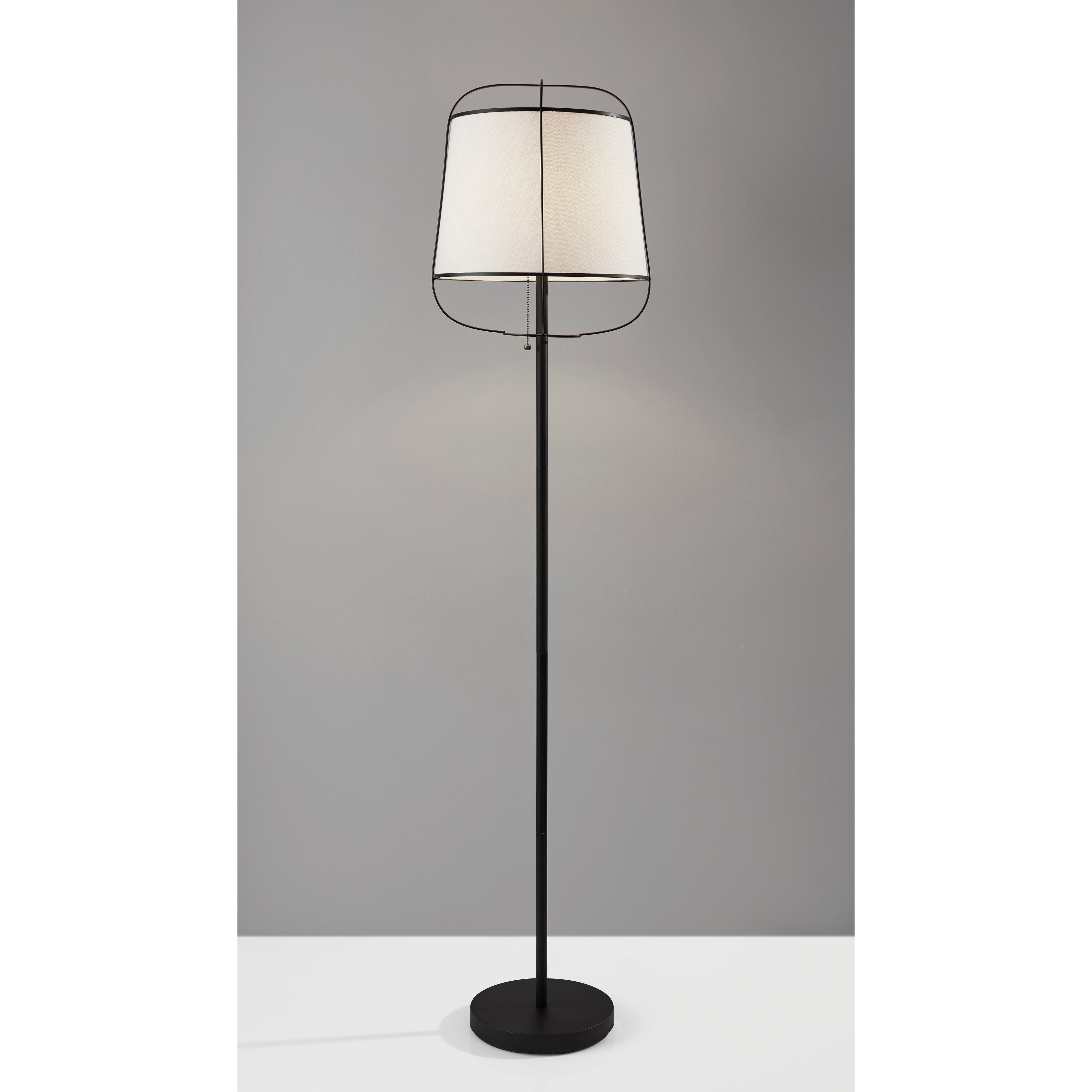 black wire floor lamp