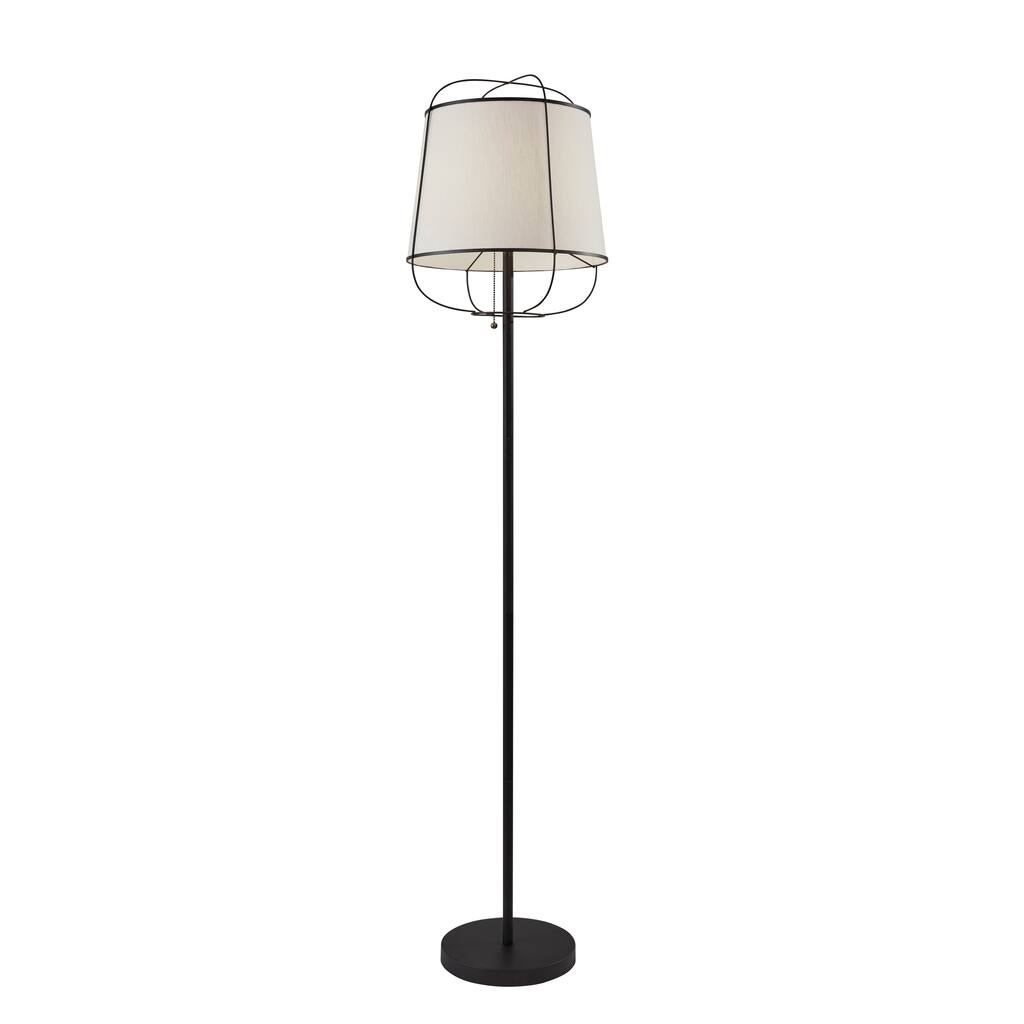 Carbon Loft Melville Matte Black Wire Cage Floor Lamp