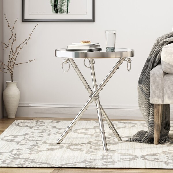 Bancroft Modern Mirrored Accent Table by Christopher Knight Home