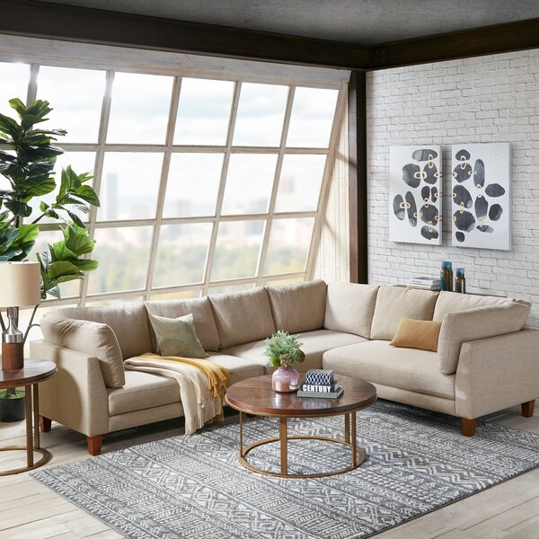 INK IVY Jimbo Natural Left Hand Sectional Loveseat 58 W x 34.75 D x 32.75 H Bed Bath Beyond 26478728
