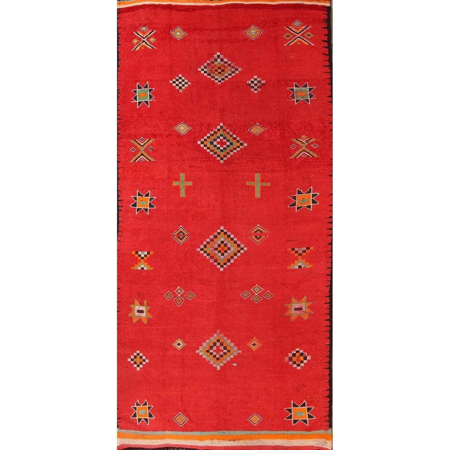 Rug Source Antique Moroccan Hand Knotted Oriental Traditional Rug Red - 11'4 x 3'1 Runner