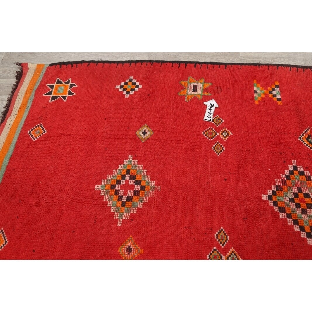 Rug Source Antique Moroccan Hand Knotted Oriental Traditional Rug Red - 11'4 x 3'1 Runner