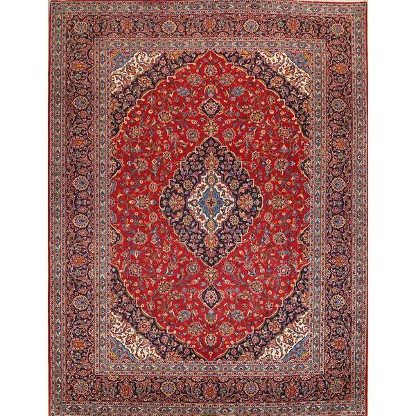 Hand Knotted Medallion Kashan Persian Traditional Vintage Hand Knotted Medallion Kashan Persian