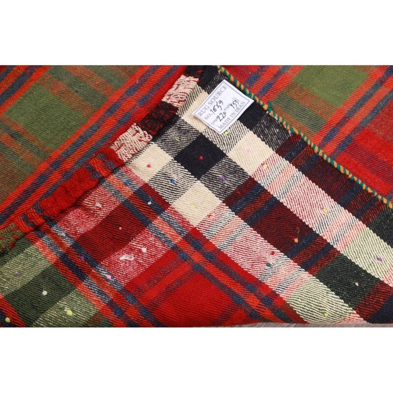 Kilim Shiraz Hand Woven Wool Vintage Persian Area Rug Tribal Carpet - 7'2" x 5'3"