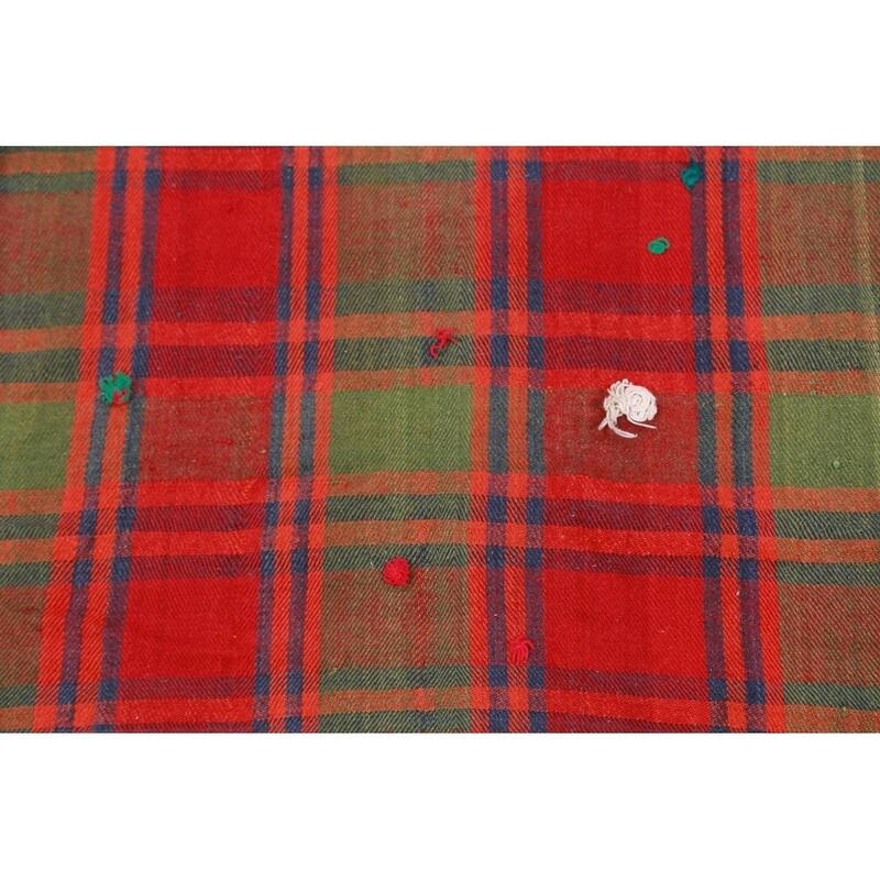 Kilim Shiraz Hand Woven Wool Vintage Persian Area Rug Tribal Carpet - 7'2" x 5'3"