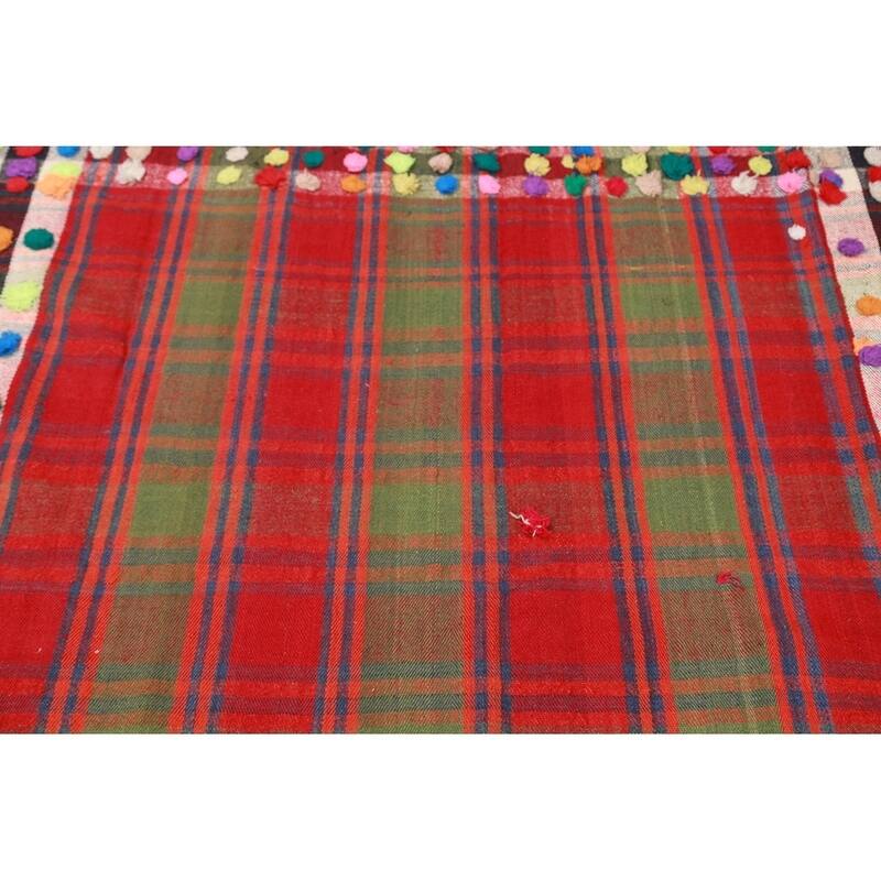 Kilim Shiraz Hand Woven Wool Vintage Persian Area Rug Tribal Carpet - 7'2" x 5'3"