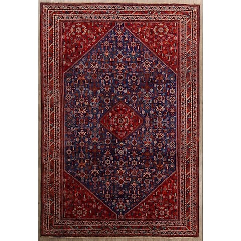Vintage Hand Knotted Abadeh Shiraz Geometric Persian Area Rug - 10'0" x 6'9"