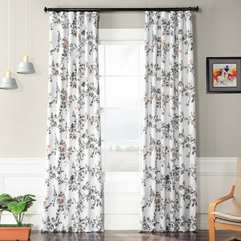 Exclusive Fabrics Room Darkening Curtain Panel Pair (2 Panels) - 50 x 120 - Antique Elm