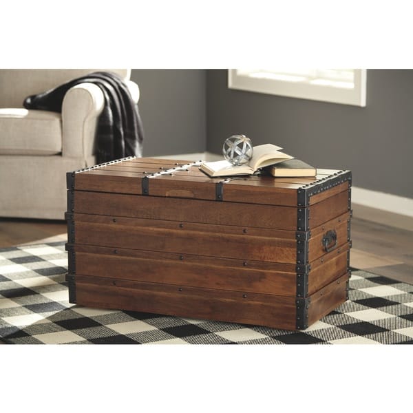 Signature Design by Ashley Ryker Modern Rustic Storage Trunk or