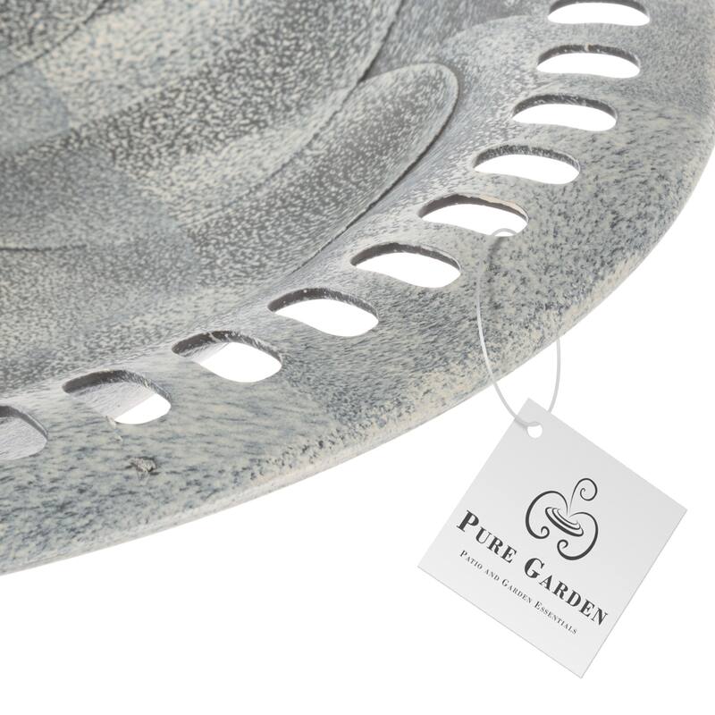 Outdoor Antique-Style Bird Bath - Weather-Resistant Polyresin Basin with Vintage Design and Ground Stakes by Pure Garden