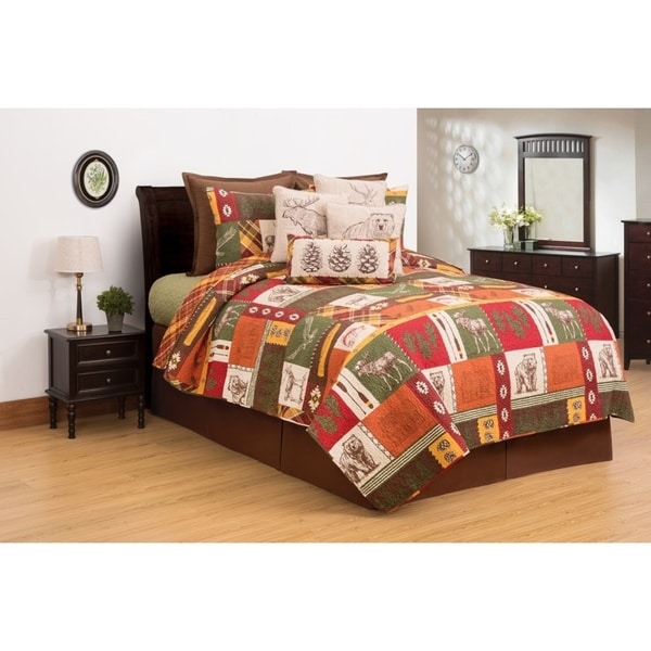 Keaton Forest Lodge Reversible Cotton 3 Piece Quilt Set - Twin 2 Piece. Opens flyout.