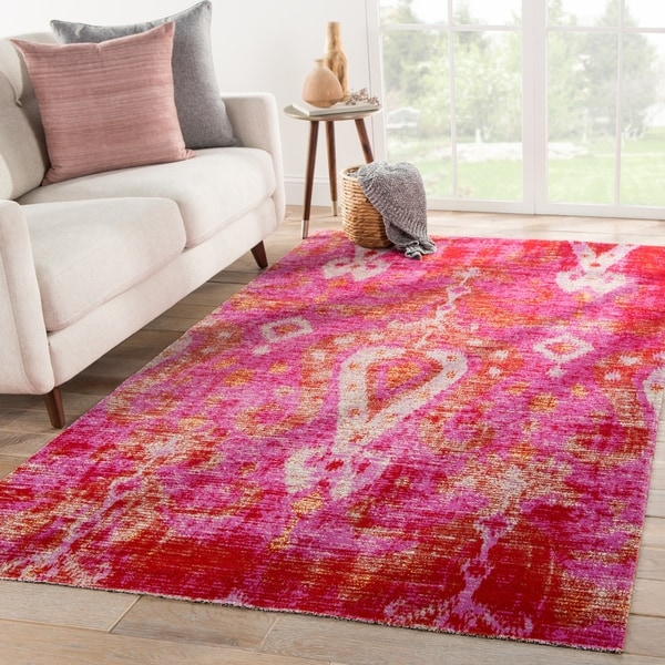 Shop The Curated Nomad Leona Indoor/ Outdoor Ikat Pink Area Rug - On