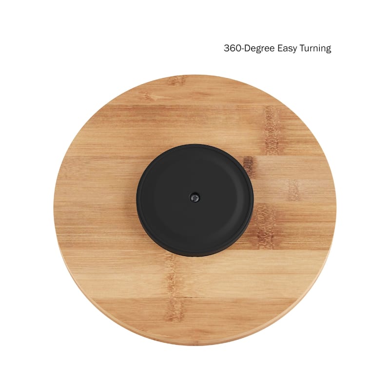 Single-Tier Lazy Susan - Round All-Natural Bamboo Turntable Organizer by Classic Cuisine (Natural Wood)