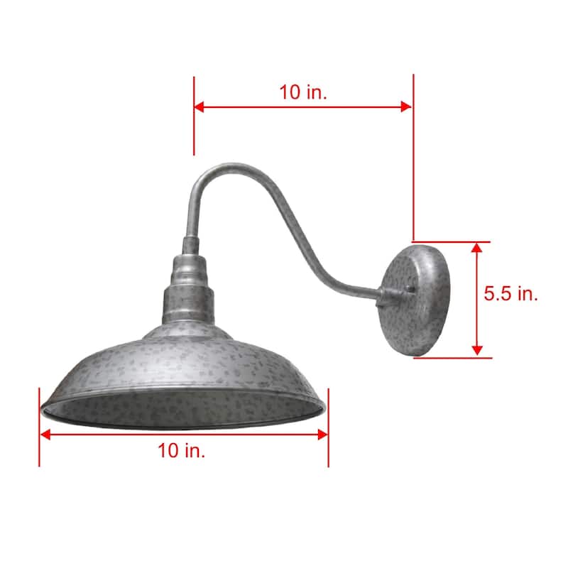 1 Light Outdoor Wall Lighting in Galvanized finish - Galvanized finish