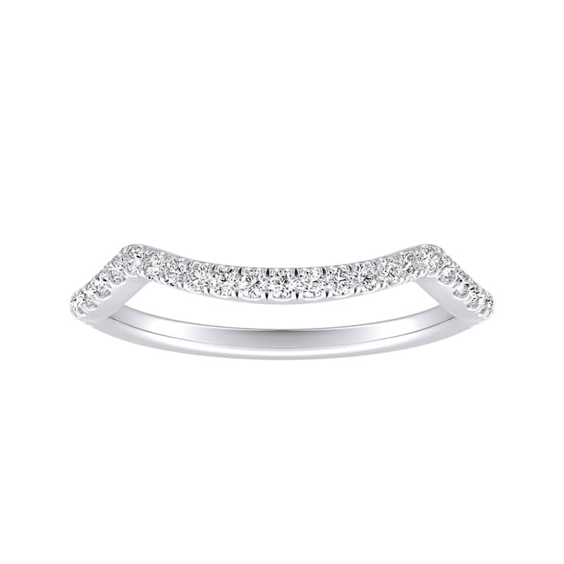 Auriya 1/5ctw Contoured Diamond Wedding Band Platinum