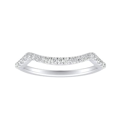 Auriya 1/5ctw Contoured Diamond Wedding Band Platinum