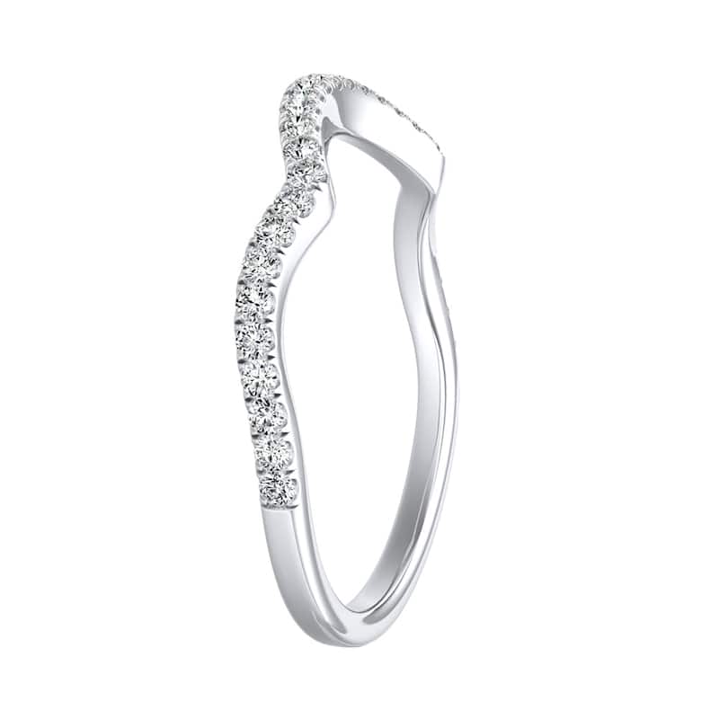 Auriya 1/5ctw Contoured Diamond Wedding Band Platinum