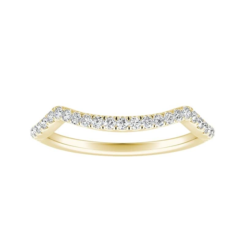 Auriya 1/5ctw Contoured Diamond Wedding Band 18k Gold