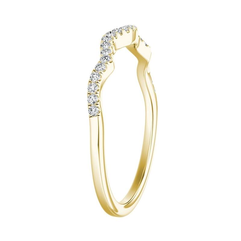 Auriya 1/10ctw Curved Diamond Wedding Band 18k Gold