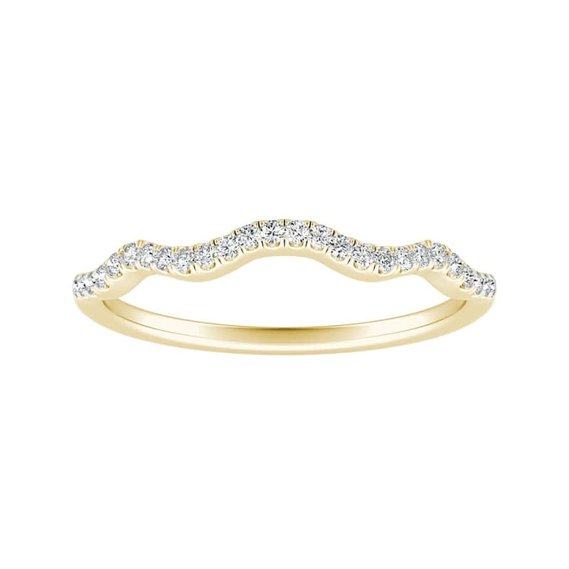Auriya 1/10ctw Curved Diamond Wedding Band 18k Gold