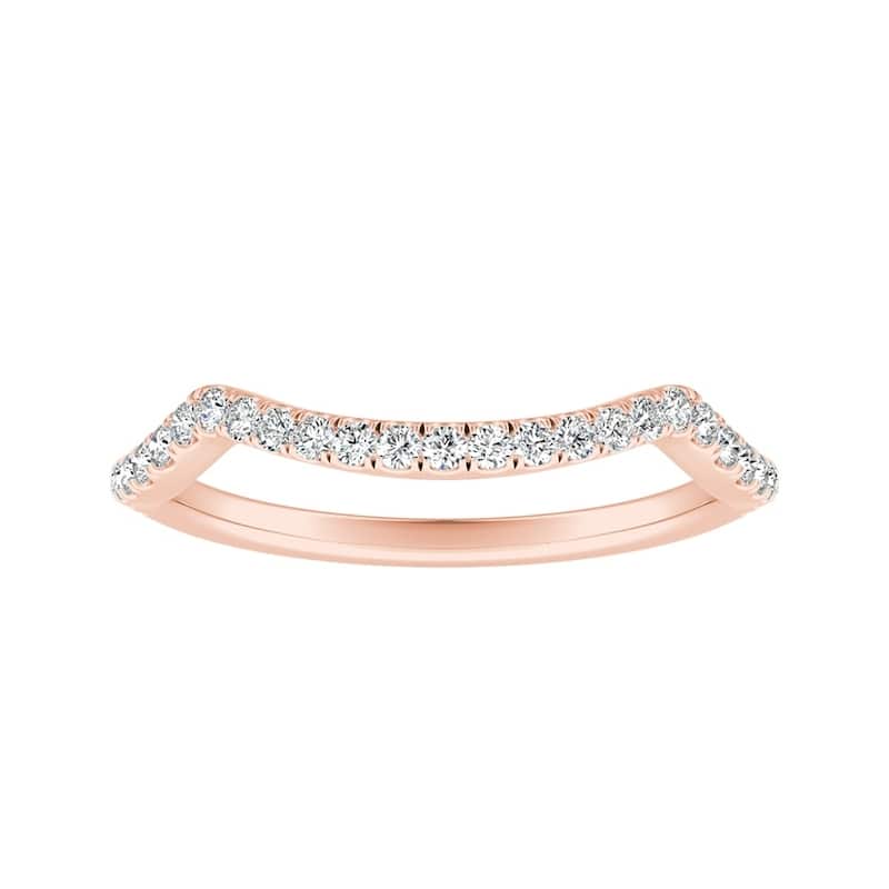 Auriya 1/5ctw Contoured Diamond Wedding Band 14k Gold