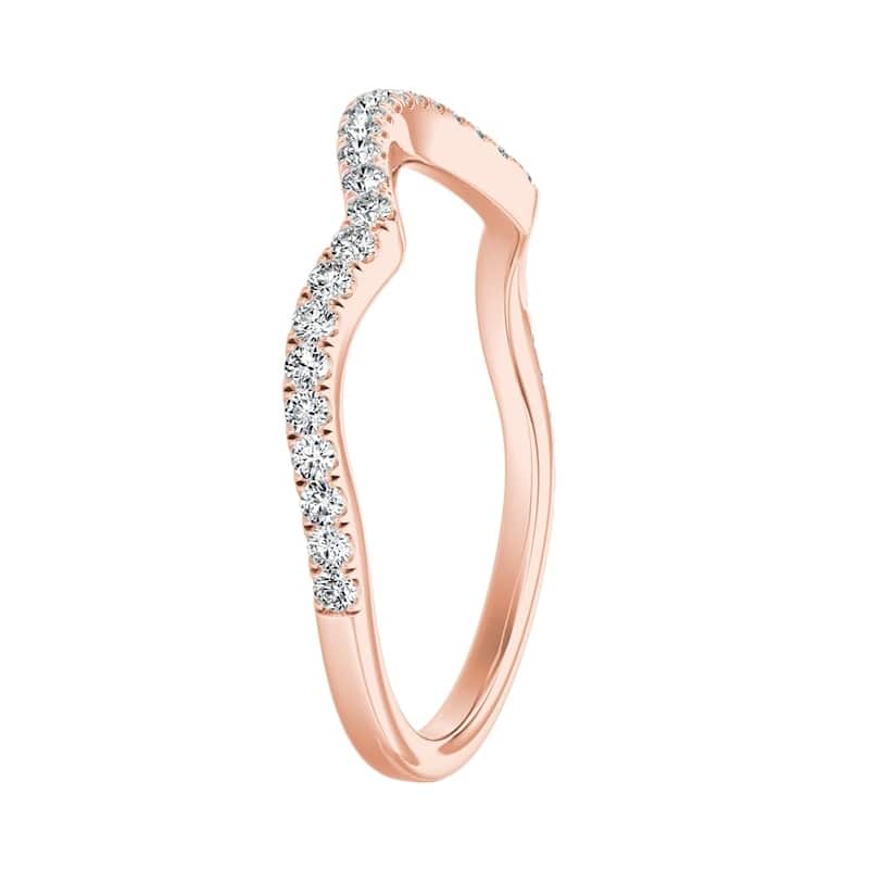 Auriya 1/5ctw Contoured Diamond Wedding Band 14k Gold