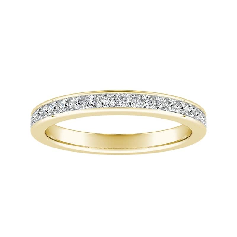Auriya 5/8ctw Princess-Cut Diamond Wedding Band 18k Gold