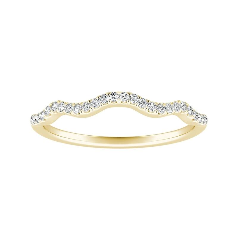 Auriya 1/10ctw Curved Diamond Wedding Band 14k Gold