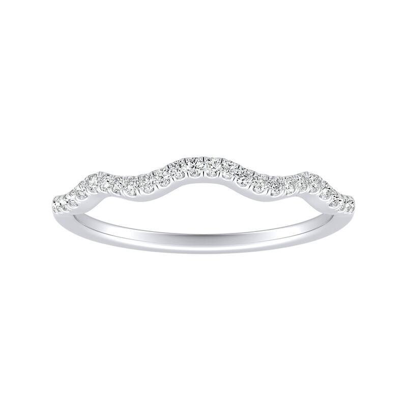 Auriya 1/10ctw Curved Diamond Wedding Band 14k Gold