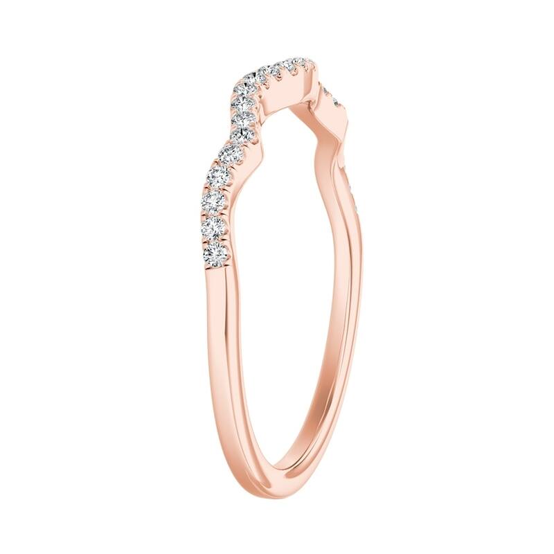 Auriya 1/10ctw Curved Diamond Wedding Band 14k Gold