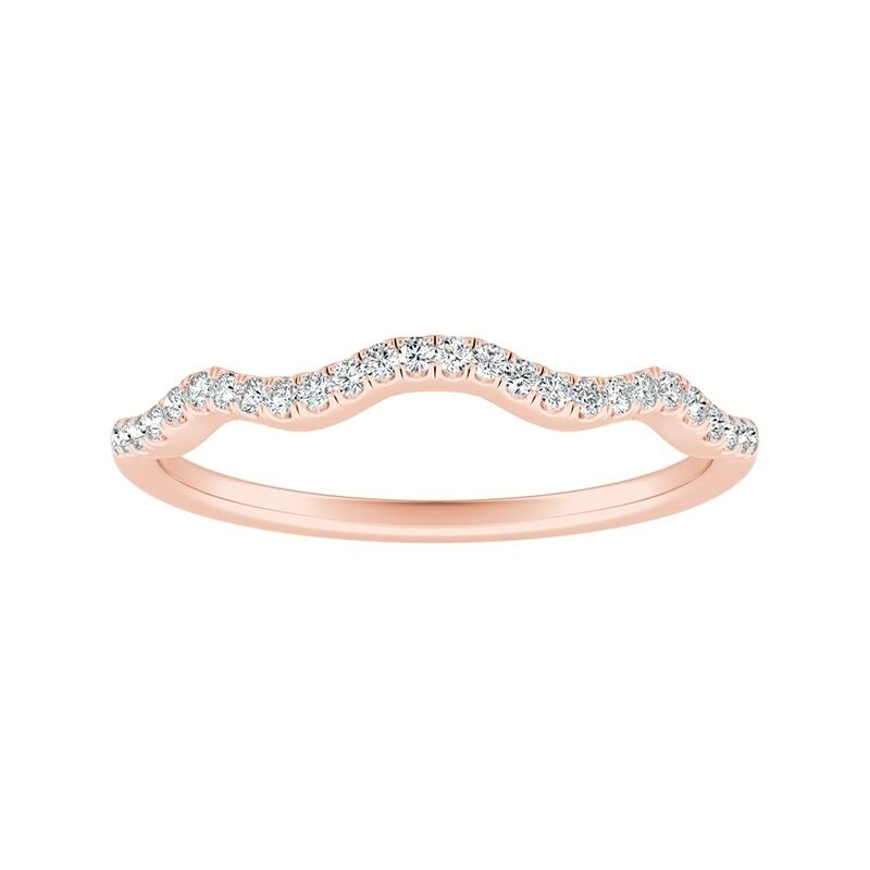 Auriya 1/10ctw Curved Diamond Wedding Band 14k Gold