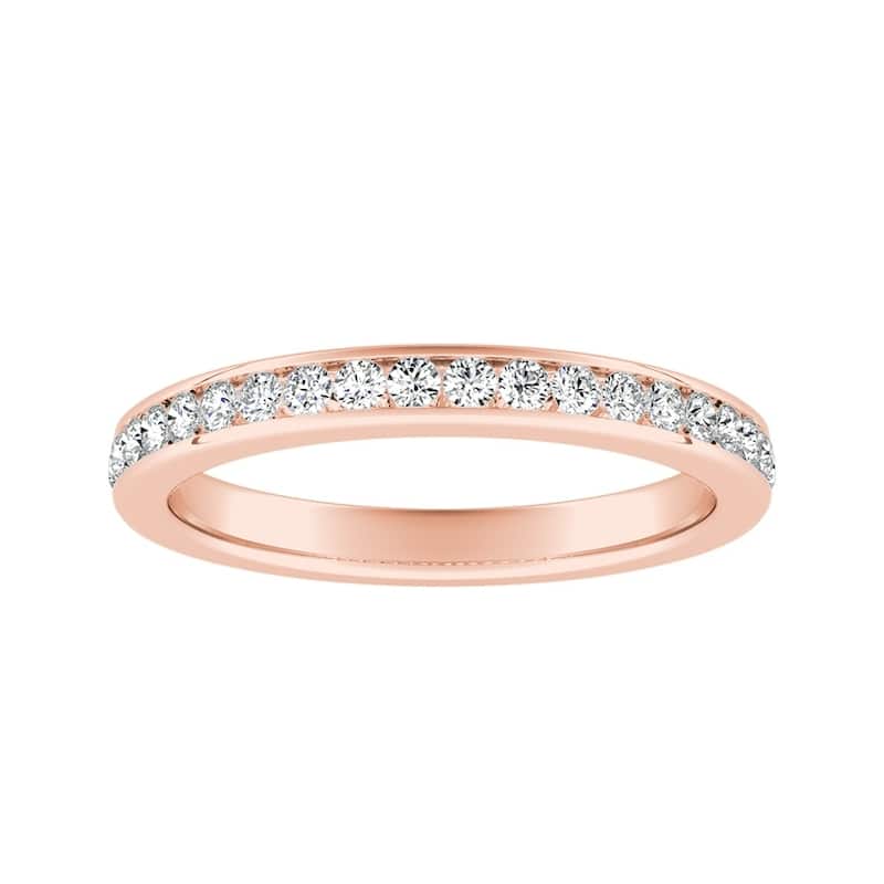 Auriya 14k Gold 1/4ctw Round Diamond Wedding Band