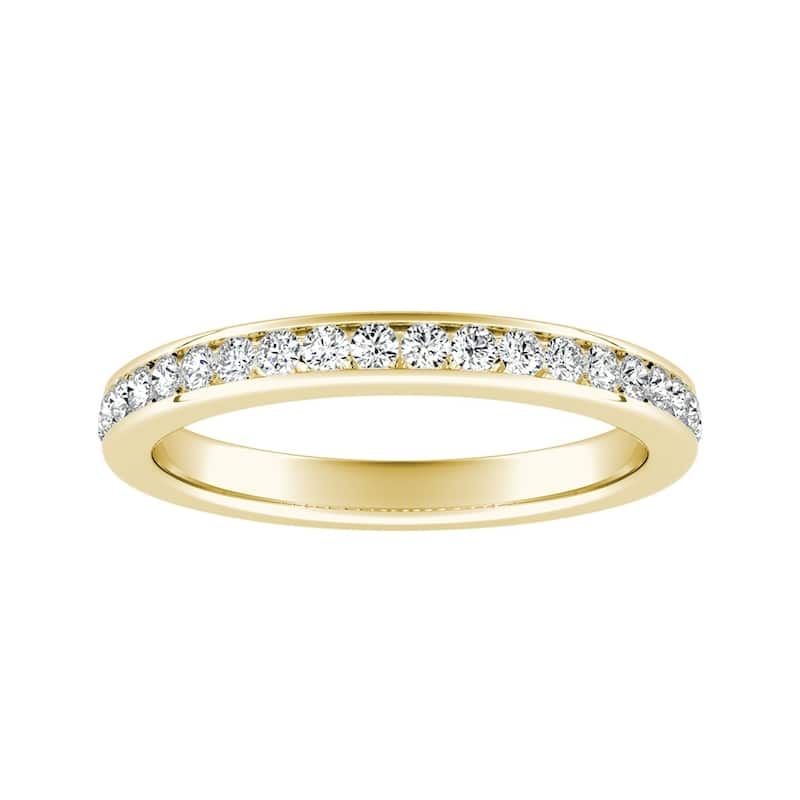 Auriya 14k Gold 1/4ctw Round Diamond Wedding Band