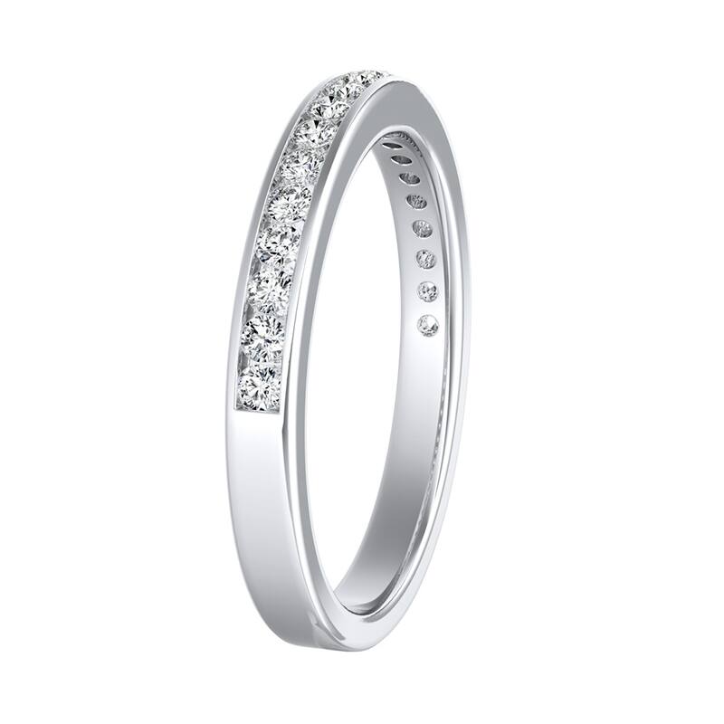 Auriya 18k Gold 1/4ctw Round Diamond Wedding Band