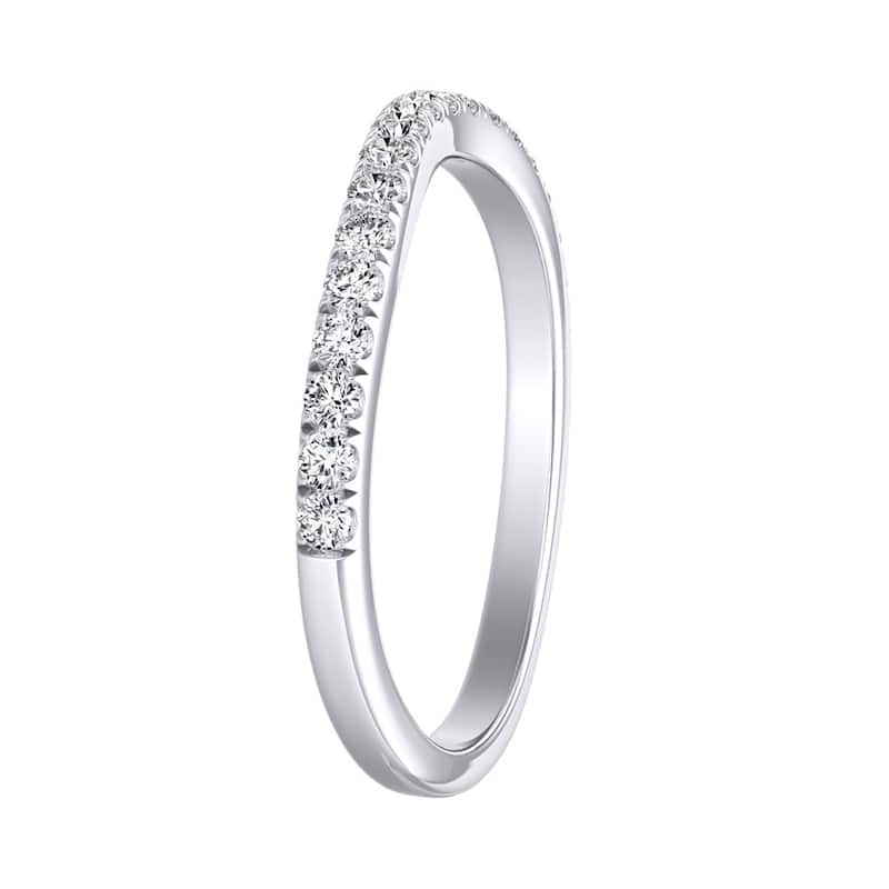 Auriya Platinum 1/4ctw Contoured Diamond Wedding Band