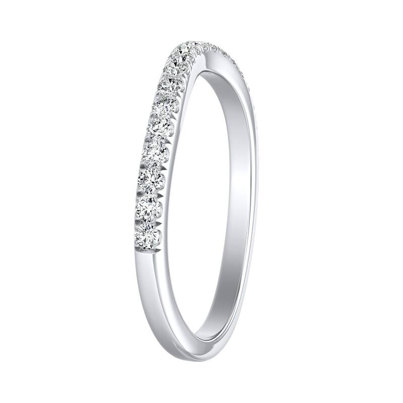 Auriya 18k Gold 1/4ctw Contoured Diamond Wedding Band