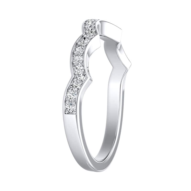 Auriya 1/5ctw Contoured Diamond Wedding Band Platinum