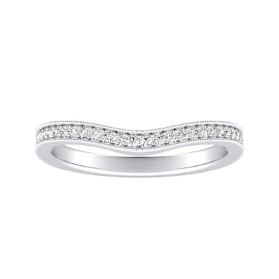 Auriya Platinum 1/5ctw Curved Diamond Wedding Band